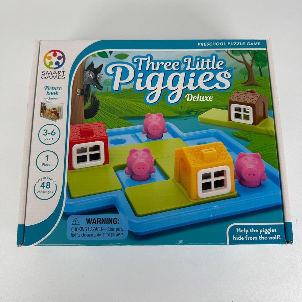 Smart Games Three Little Piggies Deluxe Game 48- Challenge Ages 3-6 Brand New